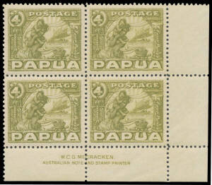 1932 Pictorials 4d Mother & Child SG 135 McCracken Imprint block of 4, unmounted. Very scarce & superb! [Better centred than the superb block sold at the Prestige auction of 24/4/2009 for $604]