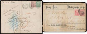 CAPE OF GOOD HOPE: Interesting batch of commercial covers including 1866 with 'TARKASTAD' cds & oval 'CRADOCK' arrival b/s in red, 1867 with oval 'SOMERSET EAST' & similar 'BEDFORD' arrival, 1873 with oval 'ALIWAL NORTH', 1881 to Germany with 3d + 1/- wit