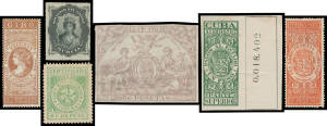 REVENUES: Old-time single-volume pre-WWII collection with good range of 'TIMBRE MOVIL' (Revenue Stamp) & 'ESPECIAL MOVIL' types many with Control Numbers on the reverse, 'GIRO' (Foreign Bill) types including Imperfs, 'RECIBOS' (Receipts), 'IMPUESTO DE GUE