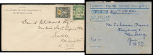 Batch of commercial covers including 1907 postcard from Germany with very fine Bangkok arrival cds, 1911 North Laos Mission cover to USA with '.../Chiengmai' cds, 1924 to France with five different stamps, 1927 airmail to GB with KLM label, 1940 Trocadero