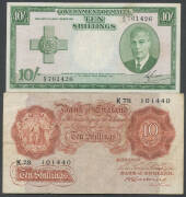 Small group of coins including Australia $2 blank planchet with edge reeding, small amount of pre-decimal silver, Holloway Pills & Ointments and T.W. Thomas Grocers trade tokens, banknotes include QEII &pound;1 Coombs/Wilson, GB 1929-34 10/- and Malta KGV 10/-, - 2