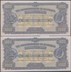 Ex-dealer remainders with 1922 £1000 specimen banknote reproductions on linen paper x2, Note Printing Australia Training Notes x2 sets, 1988 $2 Last Issue collector folders x7, 2005 'World Heritage' PNCs x5, paper $5 and Flinders 10/- separated between fr