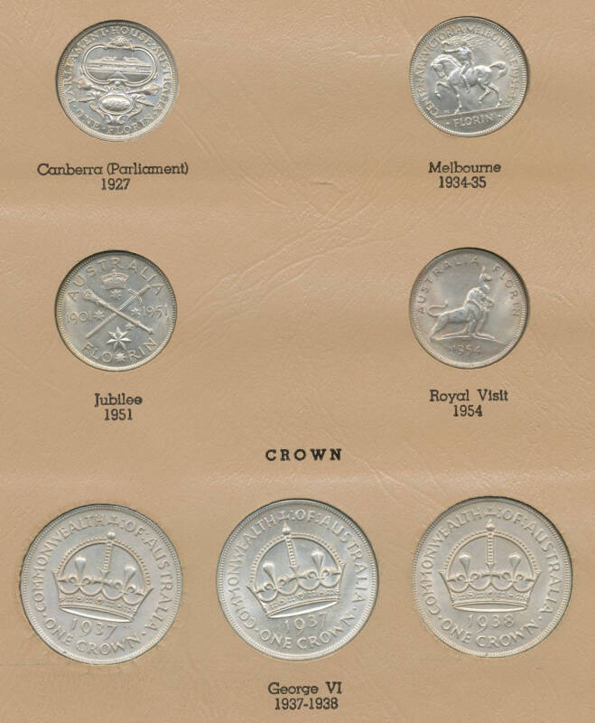 1911-1977 Type Set in Dansco Album, ½d to 5/- and 1c to 50c types, noted Florins; 1927 Canberra & 1934/35 Melbourne, and Crowns; 1937 x2 and 1938, condition varied. (51)