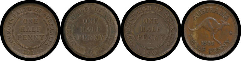 HALF PENNY: 1911-1964 Half Penny complete in Dansco Album, condition varied but many better coins noted. Inspection recommended. (59)