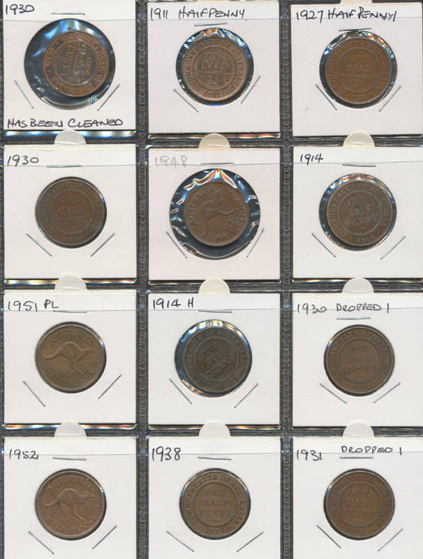 HALF PENNY: 1911-1964 Half Penny collection in Dansco Album, in Cards and (cleaned) in Album leaves, noted 1923 x2 VG plus replica, condition varied, some better grades noted. (172)