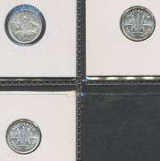 3d KGV 1936, KGVI 1943 x2 and 6d 1952 key date, rare in better grades, aUnc - Choice Unc. (4) - 2