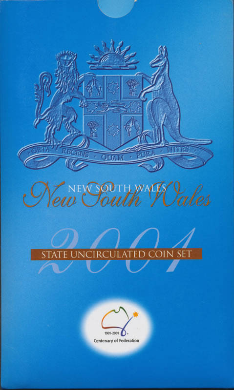 2001 'Centenary of Federation' State & Territory (including Norfolk Island) Uncirculated Coin Sets (20c 50c & $1) complete in VST Album, Unc. (9 sets)