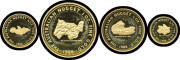 1986 Gold Nugget Series cased Proof set (#456), 1 oz, 1/2 oz, 1/4 oz and 1/10 oz .999 pure. (4)