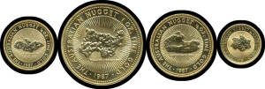 1987 Gold Nugget Series cased Uncirculated set, 1 oz, 1/2 oz, 1/4 oz and 1/10 oz .999 pure. (4)