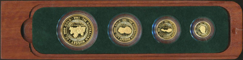1988 Gold Nugget Series cased Proof set (#3228), 1 oz, 1/2 oz, 1/4 oz and 1/10 oz .999 pure. (4)