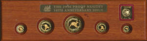 1996 Gold Nugget Series cased Proof set (#47), 1 oz, 1/2 oz, 1/4 oz, 1/10 oz and 1/20 oz .999 pure. (5)