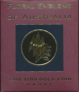 ONE HUNDRED DOLLARS: $100 Gold, 1998 'Floral Emblems of Australia' (South Australia), 1/3oz 24ct (99.9%) in original cased box, unopened with intact seal.