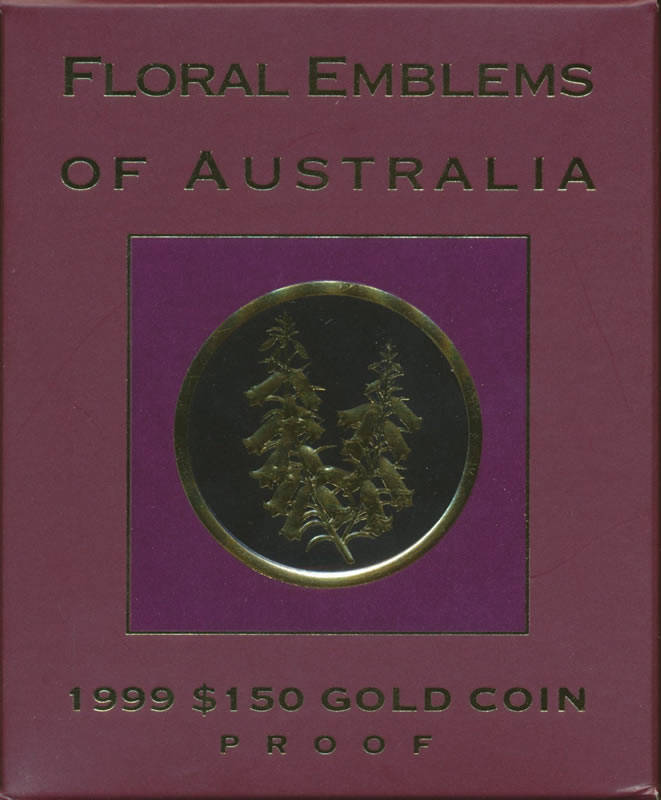 ONE HUNDRED AND FIFTY DOLLARS: $150 Gold Proof, 1999 'Floral Emblems of Australia' (Victoria), ½oz 24ct (99.9%) in original cased box, unopened with intact seal.