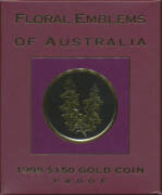 ONE HUNDRED AND FIFTY DOLLARS: $150 Gold Proof, 1999 'Floral Emblems of Australia' (Victoria), ½oz 24ct (99.9%) in original cased box, unopened with intact seal.