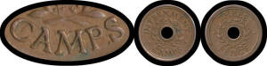 1d Brass and 3d Copper with variety 'CAMPS' over 'CAMP', both aF. (2)