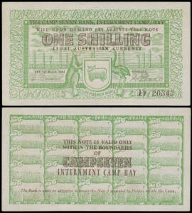 HAY - ONE SHILLING: 1/- green and black, Campbell #1213a, E. Mendel/R. Stahl serial 'D 20343', EF. McDonald Cat $27000.