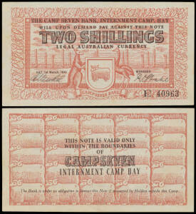 HAY - TWO SHILLINGS: 2/- red and black, Campbell #1214a, M. Mendel/R.Stahl serial 'E 40963', light toning on both sides otherwise gEF. McDonald Cat $24,000 (EF).