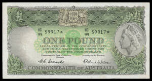 ONE POUND: £1 Star Note KGVI Coombs/Wilson, McDonald #48s, 'HC/99 59917*', flattened, repaired tears at lower right, VF.