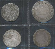 Hammered Silver: Elizabeth I 6d 1572 Third Issue Spink #2562, and 1579 Fourth Issue S #2572, James I (1603-25) 1/- Third Bust S #2654 and 6d 1604, S 2657, Nearly Fine / Fine. - 2