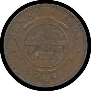 ONE PENNY: Z.A.R. 1894 Kruger 1d KM #2 aEF.