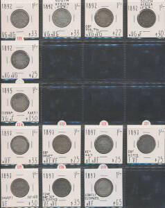 ONE SHILLING: Z.A.R. Silver 1/- collection remainders 1892 x25, 1893 VG/aF key date, 1894 x17, 1895 x7 and 1896 x15 and 1897 x11, condition varied. Retail stated to be $4500+. (76)