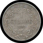 ONE SHILLING: Z.A.R. 1894 Kruger 1/- KM #5, sharp detail, gVF.