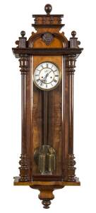A Vienna regulator twin weight wall clock by Gustav Becker, late 19th Century. 125cm high