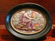 A Capodimonte porcelain oval plaque with a classical figure, circa 1900. 7cm x 10cm 