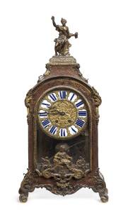 A French boule bracket clock, with key and pendulum, 19th century. 82cm