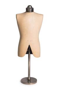 A shop display mannequin on chrome base, circa 1920's. 112cm