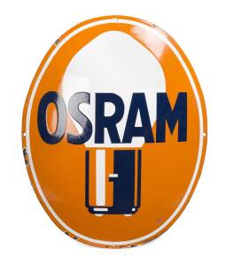 "OSRAM" enamel on tin advertising sign, early 20th century. 51 x 39cm