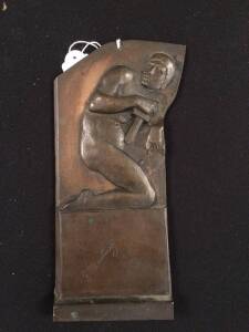 An Italian bronze plaque signed "G. MARTINEZ" made at the Lagana foundary Napoli. 25 x 12cm