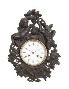 A French cast iron figurative wall clock. 39 x 28cm 