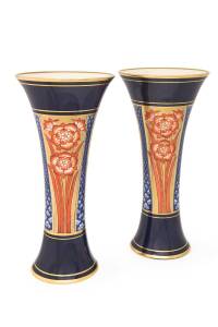 A pair of mantel vases by Macintyre & Co. Burslem, c1890s. 24.5cm