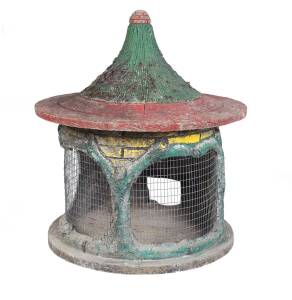 A painted concrete Dovecote, French, Circa 1950. Approximately 84cm high, 84cm diameter