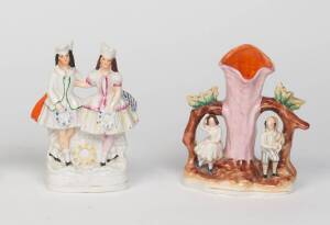 Two Staffordshire pottery figure groups, 19th Century