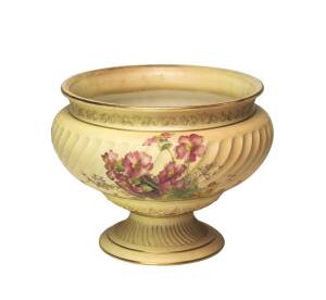 A Royal Worcester porcelain jardiniere, late 19th century. 16cm high, 22cm across 