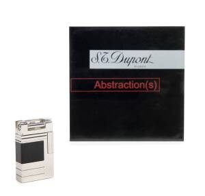 S.T.Dupont Paris Abstraction(s) cigarette lighter limited edition 575/2500, palladium (platinum) & black lacquer with original papers & box (missing box base).