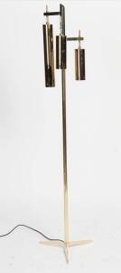 A tubular brass floor lamp, Italian circa 1950. 165cm high