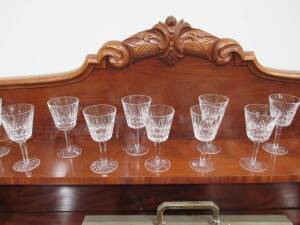 Set of 8 Waterford crystal wine glasses.