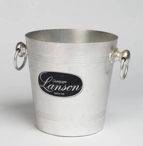 A French metal wine cooler labelled "Lanson"