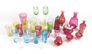 A collection of Mary Gregory and Victorian glass ware (29 pieces). 