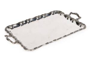 Continental silver two handled serving tray. 64cm across 