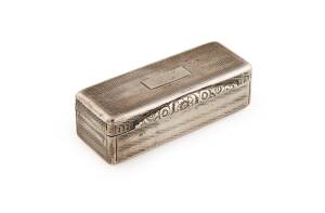 A George III sterling silver snuff box by John Shaw, Birmingham,1819 . 8.5cm wide