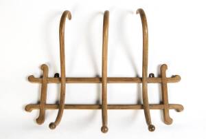 A bentwood wall mount hat rack, 19th century. 50cm high, 66cm wide. 