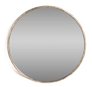 An modern oval silver gilt wall mirror. 97cm diameter 