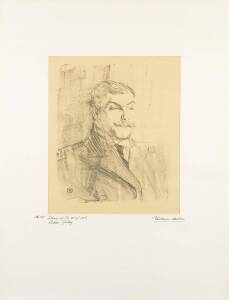 HENRI DE TOULOUSE-LAUTREC (FRENCH 1864-1901), Lucien Guitry, lithograph, monogram in print, title and numbered to mount: Lucien Guitry #155, 33 x 28 cm 