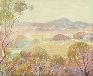 JOHN ALLCOT (1888-1973), View to the Valley, watercolour and gouache, signed lower left, 25 x 30 cm