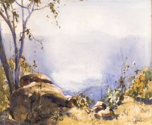 JOHN LOXTON (1903-1969), Landscape, watercolour on paper, signed in pencil lower right, 35 x 43 cm