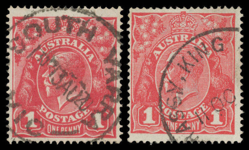 ONE PENNY RED: Annotated collection arranged by shade & stated to include G23 x3, 24 x2, 24½ x3, 28 x3, 28½ x2, 29 x3, 31 x2, 32 x3, 64, 65 x2, 66 x3, 67 x2, 68 x4 (one punctured 'OS'), 70 x2, 71 x2, 76 x3, 101 x3, 108½ (deep brownish red; now unlisted) e
